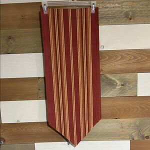 Red and Gold Striped Table Runner